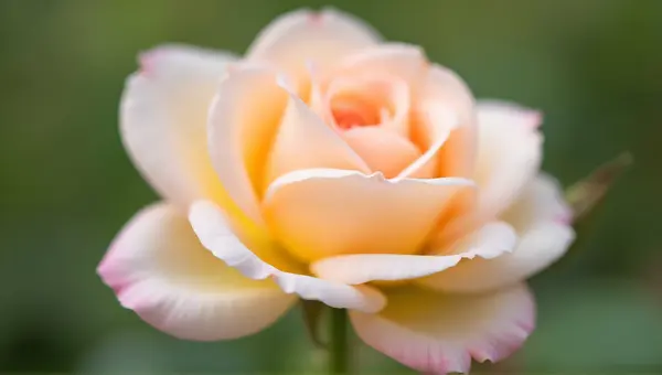 Pale Rose Blossom Close-Up With Layered Petals