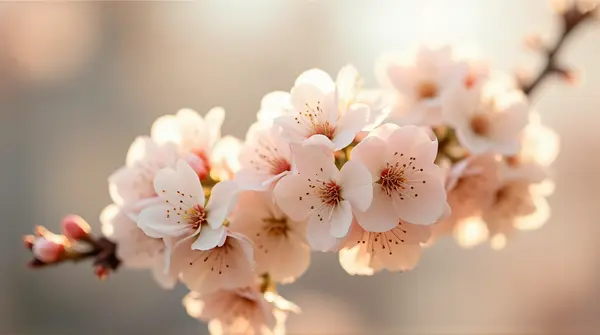 Pale Rose Cream Blossoms Cluster Close-Up