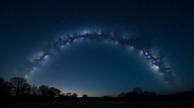 Panoramic Night Sky With Luminous Star Band