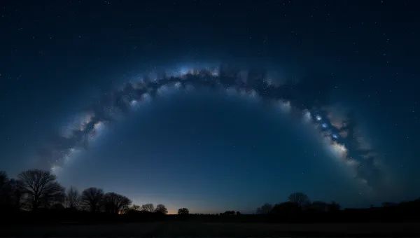 Panoramic Night Sky With Luminous Star Band