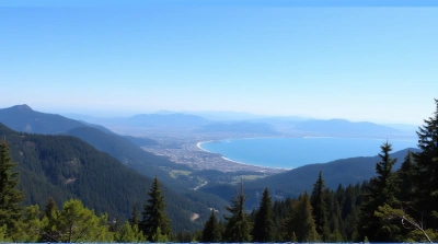 Panoramic Pacific Port City Surrounded by Hills