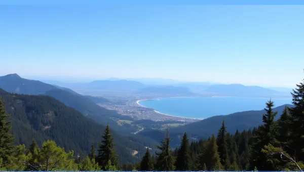 Panoramic Pacific Port City Surrounded by Hills