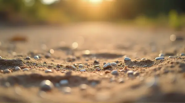 Parched Ground Surface With Granular Details