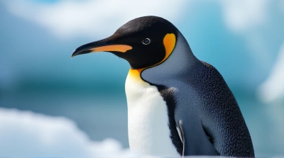 Penguin Close-Up Showing Textured Feathers And Beak