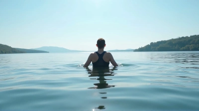 Person Floating on Reflective Lake Surface