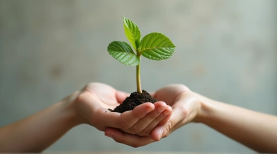 Person Grasping Sprouting Botanical Specimen