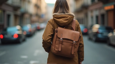 Person Holding Satchel Urban Background Soft Light