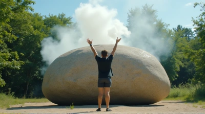 Person Holding White Smoke Bomb Among Lush Greenery