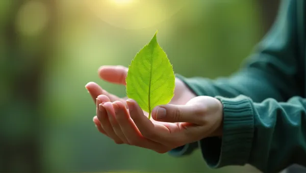 Person Touching Vibrant Emerald Foliage In Soft Daylight