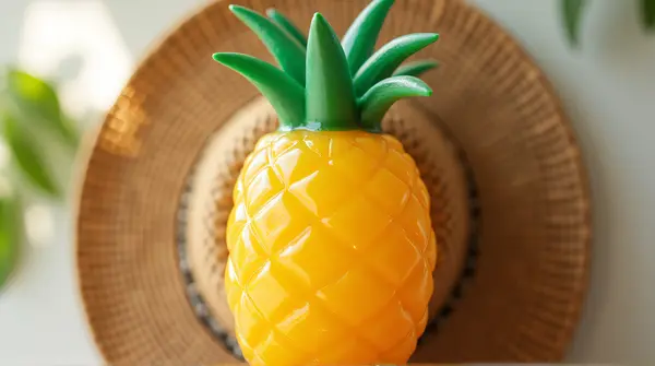 Pineapple Shaped Drink Container On Woven Hat