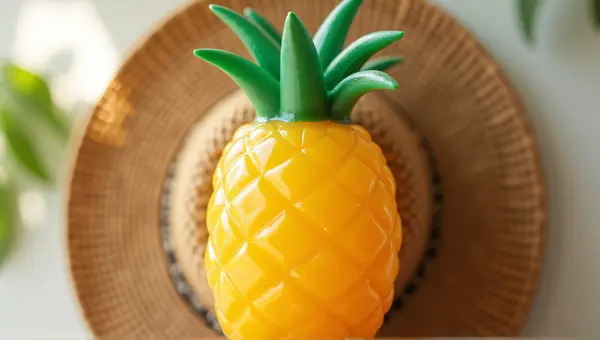 Pineapple Shaped Drink Container On Woven Hat