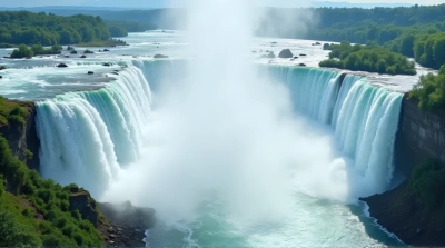 Powerful Waterfall Flowing Into Deep Chasm