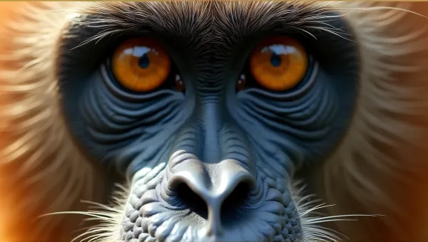 Primate Eyes Close-Up Expressive Wrinkles Texture