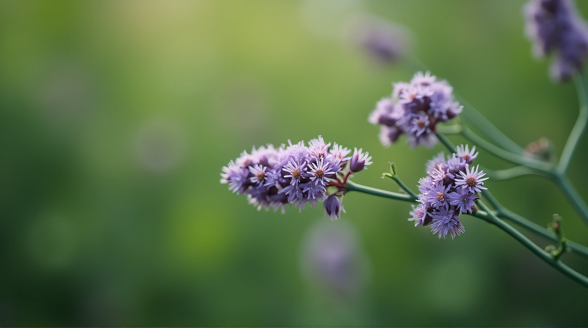 Purple Clustered Blossoms Textured Close-Up