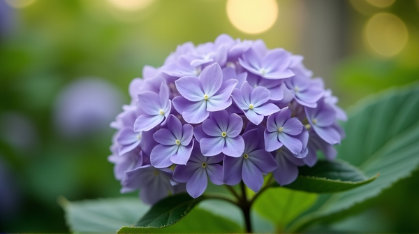 Purple Hydrangea Blooms With Soft Natural Lighting