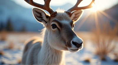 Reindeer Profile In Soft Natural Light