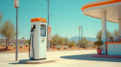 Retro Gas Pump At Classic Service Station