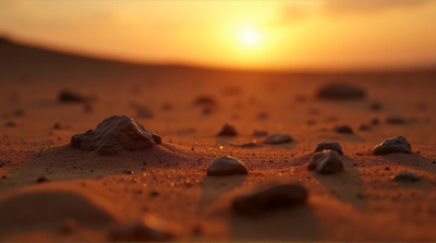 Rich Brown Earth Texture With Warm Glowing Horizon