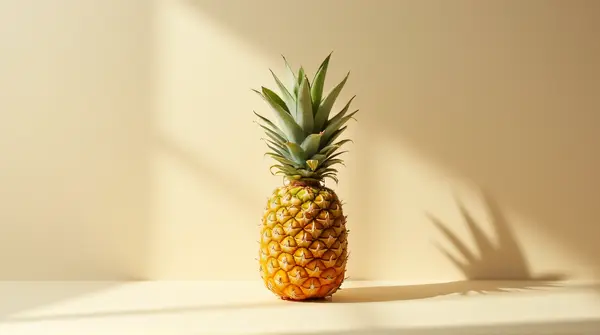 Ripe Pineapple Close-Up With Soft Side Lighting
