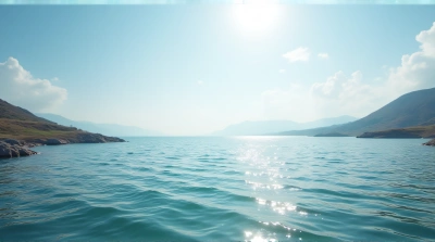 Rippling Water Surface Under Expansive Sky