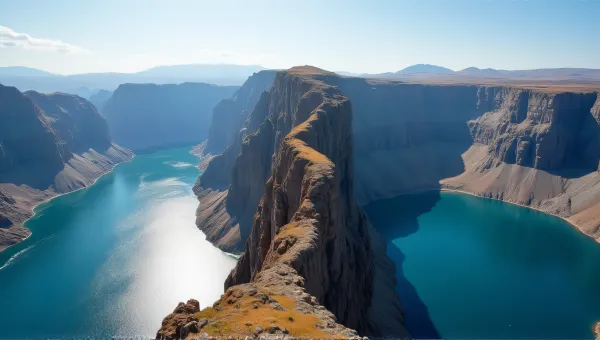 Rocky Cliff Overlooking Blue Waters Under Clear Sky