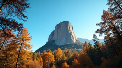 Rocky Peak Surrounded By Autumn Foliage