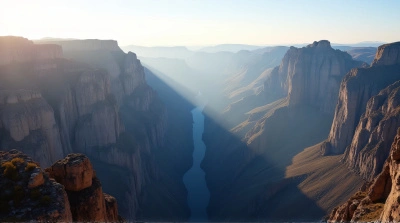 Rocky Peaks Bathed In Morning Light With Shadows