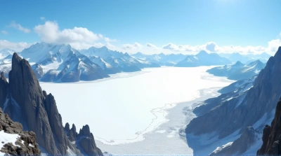 Rocky Peaks With Expansive Icy Plains Panorama