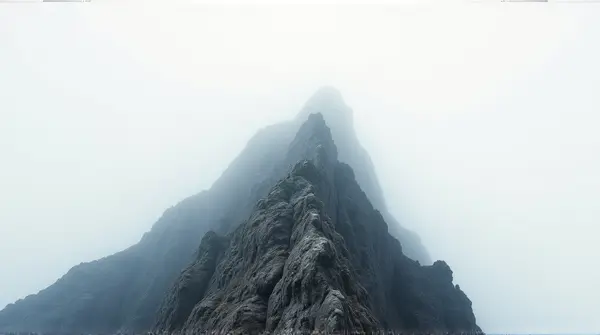 Rocky Summit Texture Under Pale Sky