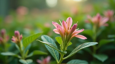 Rose Pink Blossoms Among Green Foliage