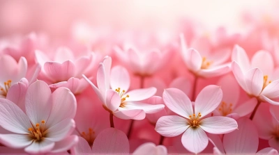 Rosy Blossoms Close-Up With Soft Textures