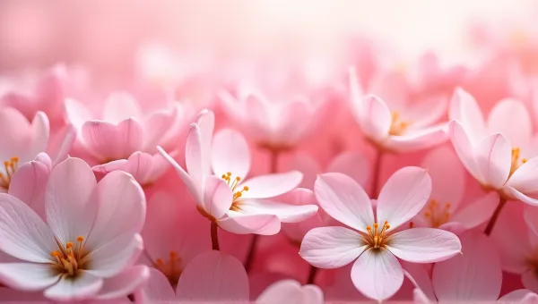 Rosy Blossoms Close-Up With Soft Textures