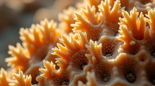 Rugged Coral Structures In Warm Sepia Tone