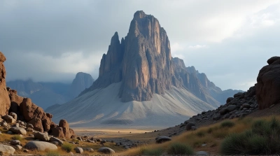 Rugged Earthy Peak With Slate Sky