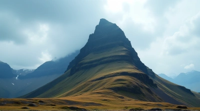 Rugged Mountain Landscape Under Varied Sky