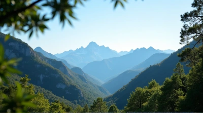 Rugged Mountain Peaks Under Clear Blue Sky