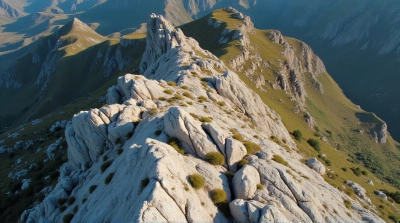 Rugged Mountain Ridge With Textured Rock Faces