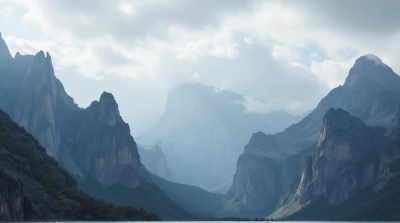 Rugged Rock Formations With Gray Cumulus Sky