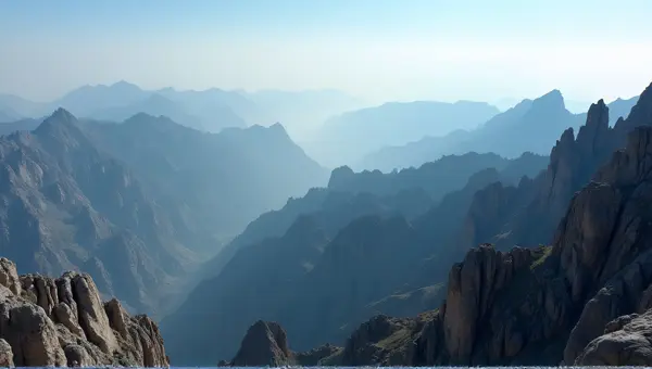 Rugged Rocky Ridges Under Clear Blue Sky