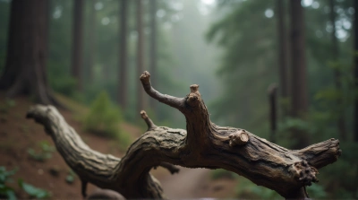 Rugged Wooden Branches Texture Detail Close-Up