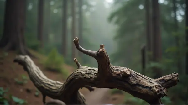 Close-up of rugged wooden branches showing detailed texture and organic patterns against a blurred background