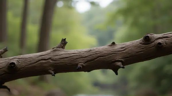 Rugged Wooden Limb With Detailed Grooves