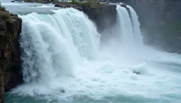 Rushing White Streams Over Jagged Cliffs Texture