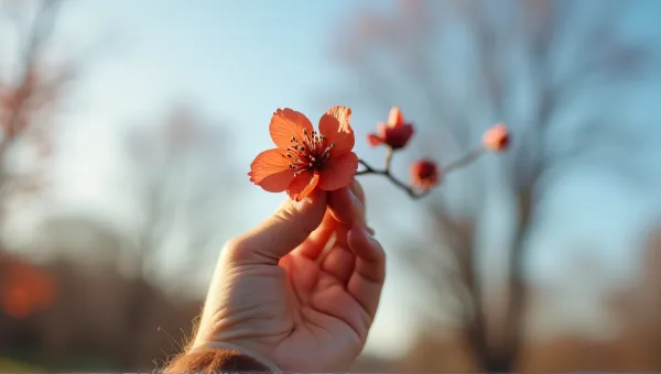 Russet Blossom Close-Up Against Clear Sky
