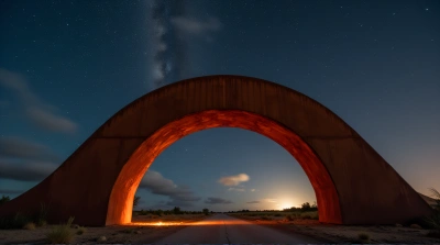 Rust-Toned Archway Under Starry Sky