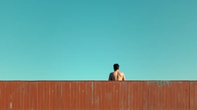 Rust Wooden Building With Expansive Clear Sky