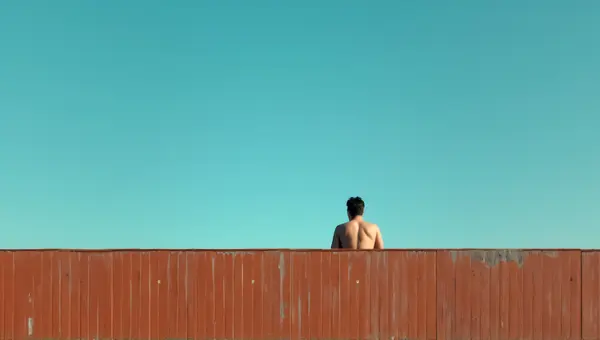 Rust Wooden Building With Expansive Clear Sky