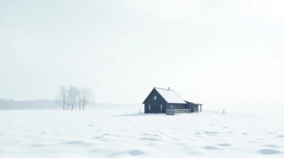 Rustic Cottage In Vast White Open Space