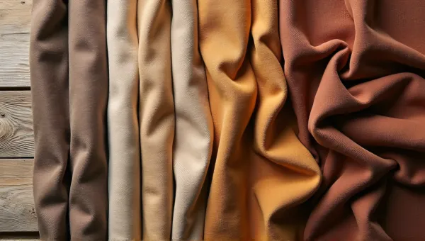 Rustic Woven Fabrics On Wooden Table