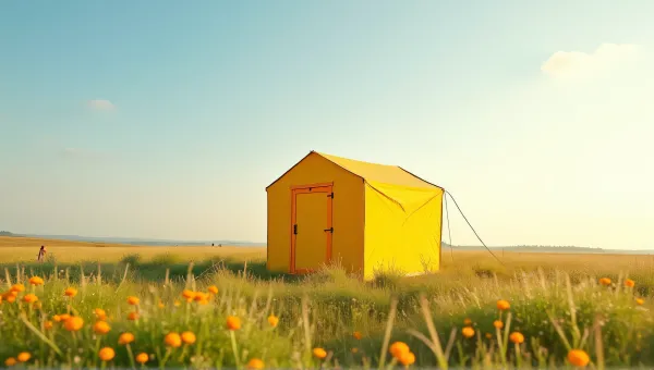 Saffron Shelter In Sunlit Meadow With Wildflowers